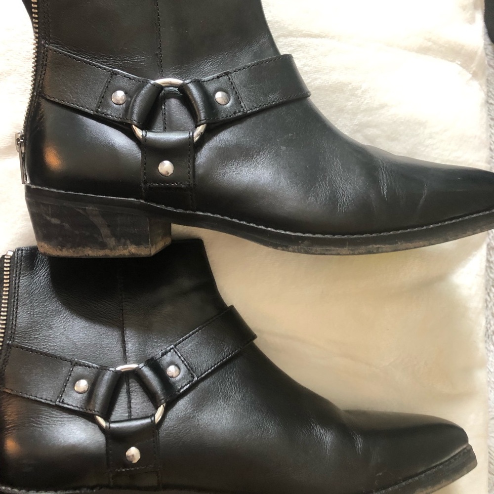 Asos Classic Black Leather Mens  Ankle Boots